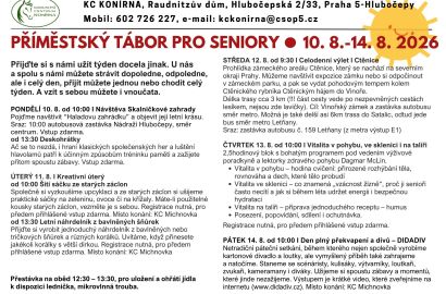 Příměstský tábor pro seniory - srpen