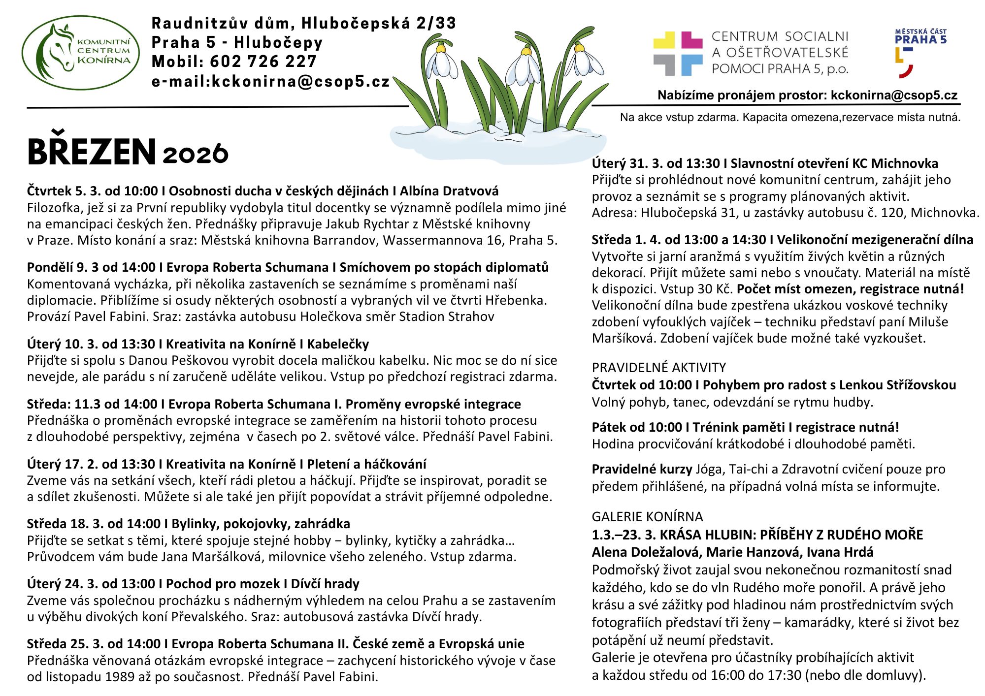 KCK program březen 2026